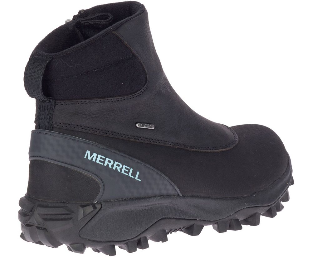 Kozaki Merrell Damskie Czarne - Thermo Kiruna Mid Zip Waterproof - 248630-UFT